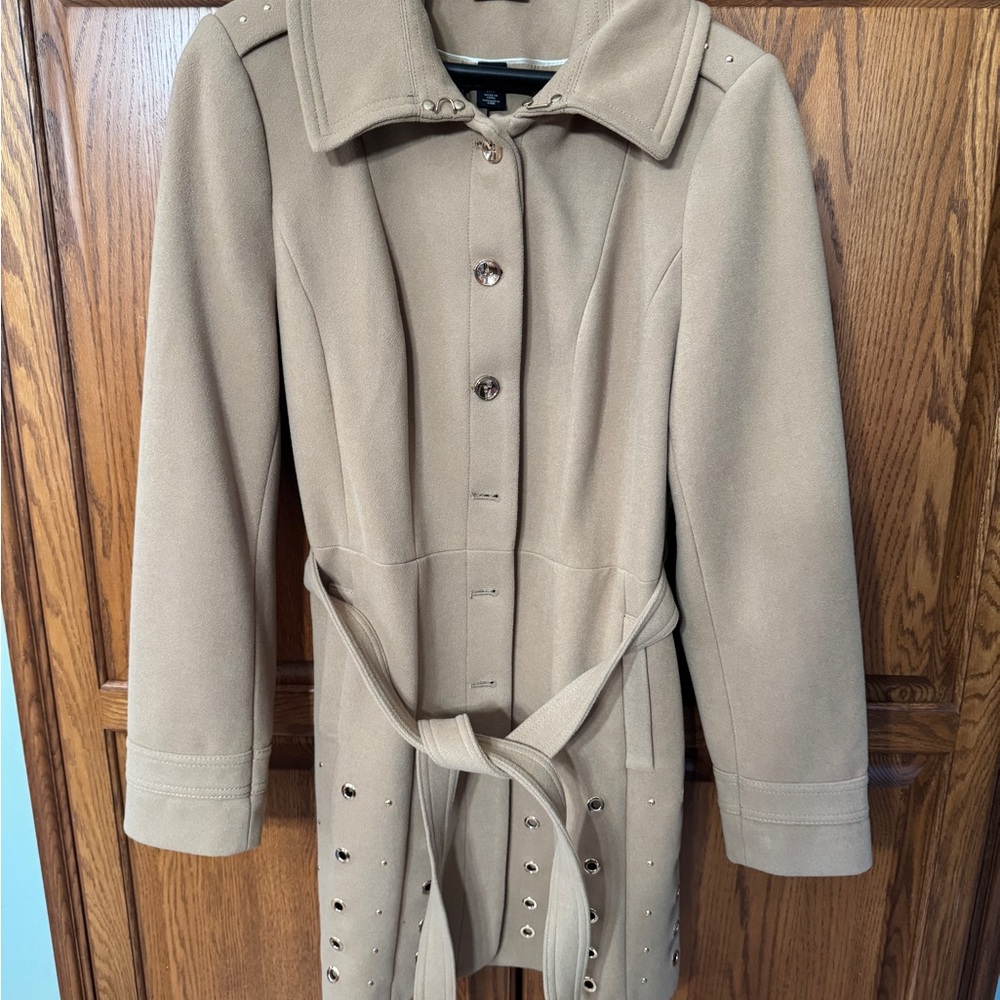 White House Black Market Tan Trench Coat with Belt